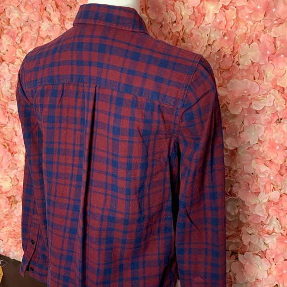 Madewell Small Blue and Red Flannel Shirt - Picture 3 of 4